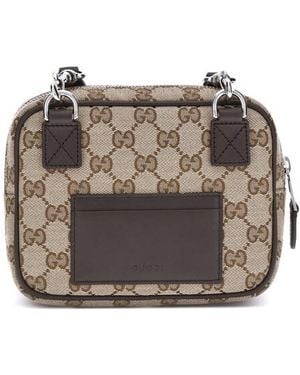 Gucci Gg Supreme Shoulder Bag - Grey