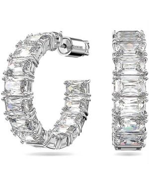 Swarovski Matrix Hoop Earrings - Metallic