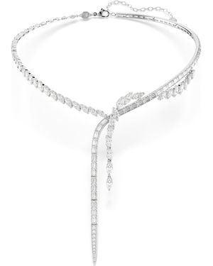 Swarovski Mesmera Rhodium Plated Y Necklace - White