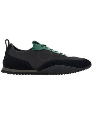 Ferragamo Patent Leather Trim Trainer - Blue