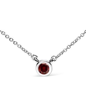 Haus of Brilliance 14K 1/2 Cttw Lab Grown Diamond Bezel-Set Solitaire 18" Pendant Necklace - Metallic