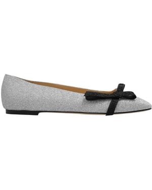 Jimmy Choo Veda Glitter Ballerina Flats, Brand Size 34.5 Us - Multicolour