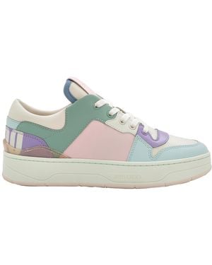 Jimmy Choo Florent/F Mix Leather Trainers - Blue