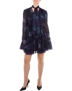 ROTATE BIRGER CHRISTENSEN Ladies Parachute Chiffon Flowy Mini Dress - Blue