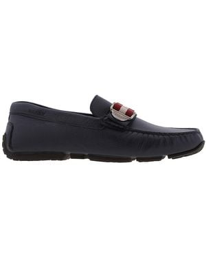 Bally Pixio Bovine Leather Drivers, Brand Size 5.5 Us - Blue