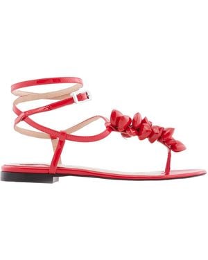 Mach & Mach Puffy Heart Thong Sandals, Brand Size 37 Us - Red