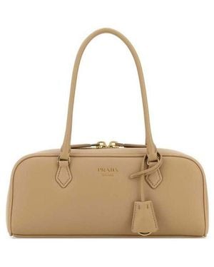Prada Bauletto Shoulder Bag - Natural