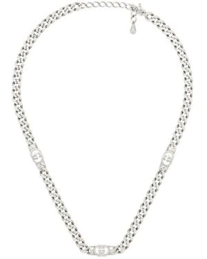 Gucci Interlocking G Chunky Curb Chain Necklace - Metallic