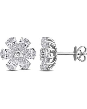 Created Forever 3Ct Tw Lab-Grown Diamond Flower Stud Earrings - Metallic
