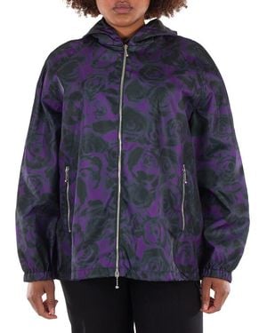 Burberry Rose Print Nylon Jacket - Blue