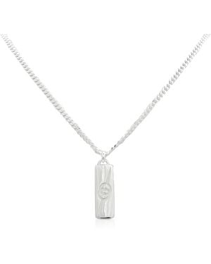 Gucci Sterling Diagonal Interlocking G Necklace - Metallic