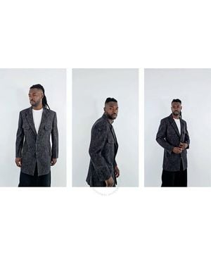 Yohji Yamamoto Indian Jacquard Transforming Collar Jacket, Brand Size 2 - Black