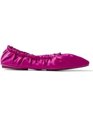 Jimmy Choo Bardo Satin Ballerina Flats, Brand Size 34.5 Us - Purple