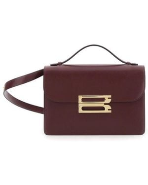 Victoria Beckham Dorian Bordeaux Shoulder Bag With Adjustable And Removable Shoulder Strap And Logo Plaque On The Front - Brown