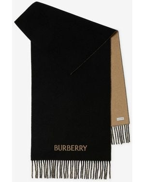 Burberry Reversible Knight Cashmere Scarf - Black