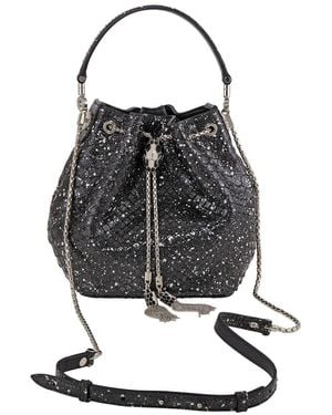 BVLGARI Serpenti Forever Bucket Python Leather Bag - Black