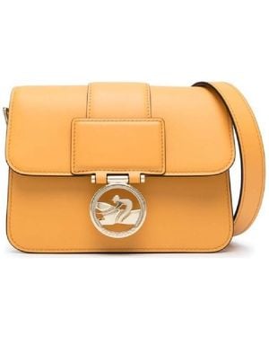 Longchamp Box-Trot Logo Plaque Crossbody Bag - Orange
