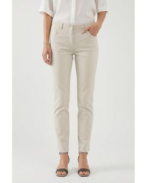 Brunello Cucinelli Light Slim Trousers, Brand Size 38 (Us - Natural