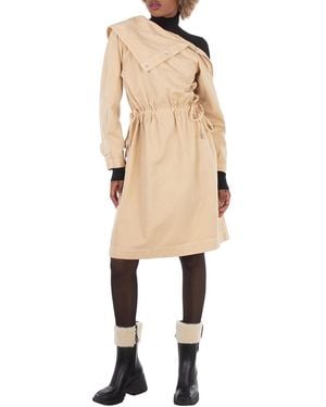 Burberry Stud-Detail Folded Midi Dress, Brand Size 2 Us - Natural