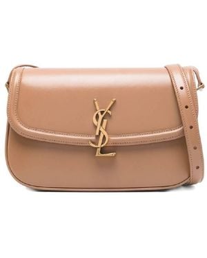 Saint Laurent Solferino Small Leather Shoulder Bag - Brown