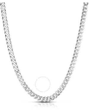 Tresorra Sterling Curb Chain Necklace - Metallic