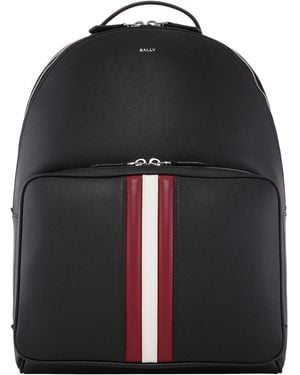 Bally Mythos Vertical Stripe Leather Backpack - Black