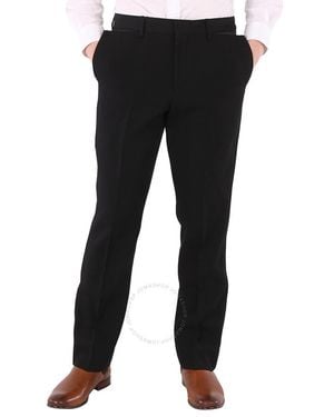 Burberry Slim Fit Silk Satin Detail Wool Tailored Pants, Brand Size 52 (Waist - Black
