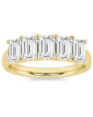 Mure And Co 2Ctw Emerald Shaped Lab Grown Diamond (F/Vs) Five Stone Band Ring - Metallic