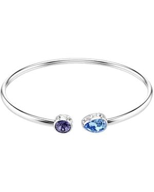 Swarovski Chroma Rhodium Plated Bangle - Blue