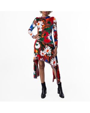Burberry Daisy Garden Print Velvet Dress, Brand Size 6 Us - Red