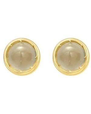 Tresorra 14K Moonstone Birthstone Stud Earrings - Yellow