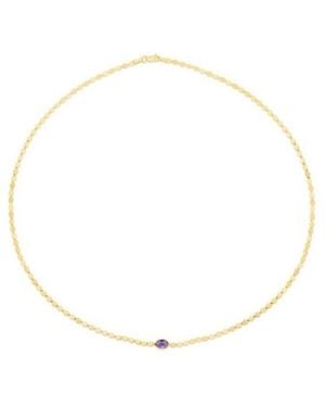 Tresorra 14K Amethyst Mirron Chain Necklace - Metallic