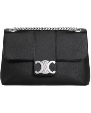 Celine Supple Calfskin Victoire Medium Crossbody Bag - Black