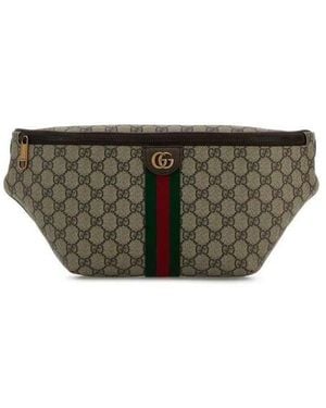Gucci Printed Canvas Belt Bag Oldbenacvrvna T Polyurethane Polyamide Marsupi - Green