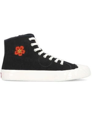 KENZO Cream Boke Flower Canvas High-Top Trainers, Brand Size 36 Us - Black