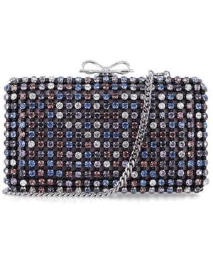 Self-Portrait Self-Portrait Multi Crystal Chainmail Clutch Coloured Polyester - Blue
