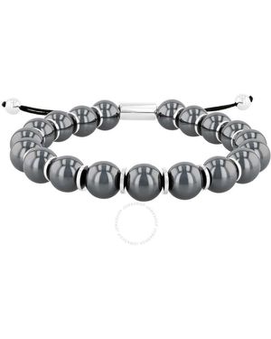Robert Alton Stainless Steel Hematite Bead Bolo Bracelet - Metallic