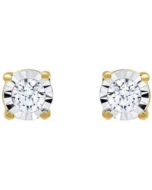 DiamondMuse Diamond Muse 0.20 Cttw 14Kt Round Cut Diamond Stud Earrings For - Metallic