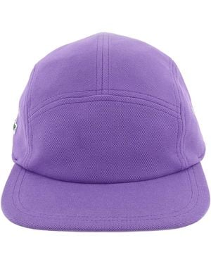 Lacoste Organic Cotton Pique Croc Patch Jockey Cap - Purple
