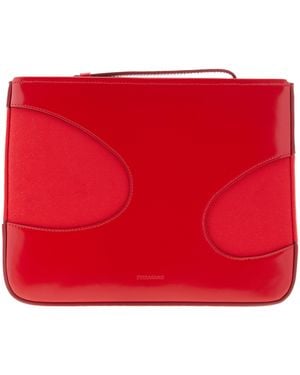 Ferragamo Cut-Out Detailing Clutch Bag - Red