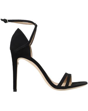 Ferragamo Ines X5 Ankle Strap Suede Sandals - Black