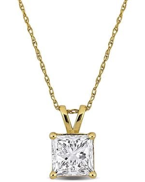 Created Forever 2Ct Tw Princess-Cut Lab Grown Diamond Solitaire Pendant With Chain - Metallic