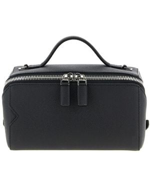 Valextra V-Line Crossbody Bag - Black