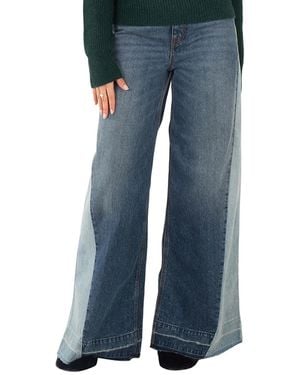 Stella McCartney Wide-Leg Two-Tone Paneled Jeans - Blue