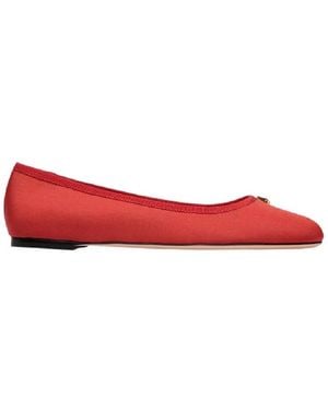 Bally Silk Faille Fabric Rina Flats, Brand Size 36 Us - Red