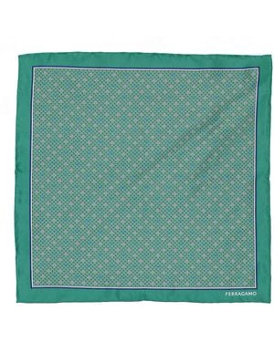 Ferragamo Ferragamo Geometric Pattern Pocket Square - Green