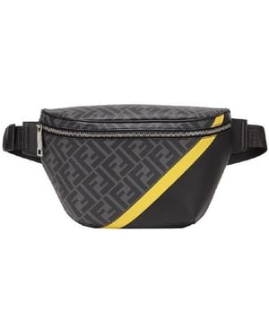 Fendi Ff Fabric Diagonal Belt Bag - Black