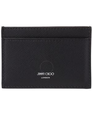 Jimmy Choo Dom Embossed Leather Card Case - Black