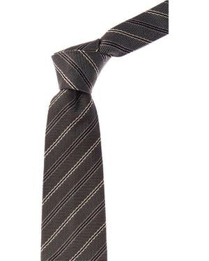 Brunello Cucinelli Striped Silk Tie - Gray