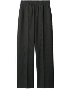 Burberry Striped Trousers With An Elasticated Waistband - Black